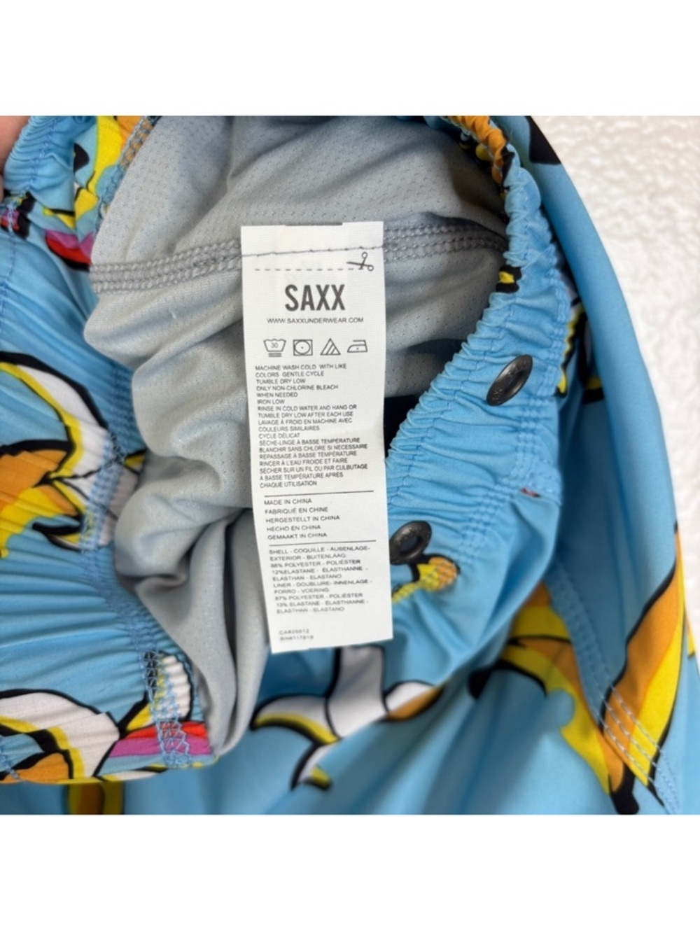 SAXX 7-Inch Oh Buoy Volley Swim Shorts in Rainbow Bananas Size M - Picture 6 of 10